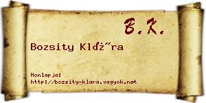 Bozsity Klára névjegykártya